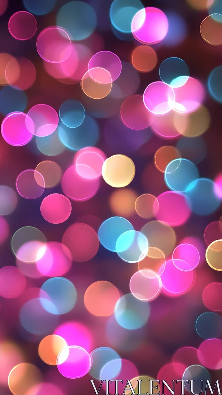 Defocused multicolored bokeh circles form layered luminous blur field