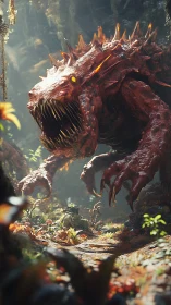 Bioluminescent jungle predator rendered in cinematic 3D realism