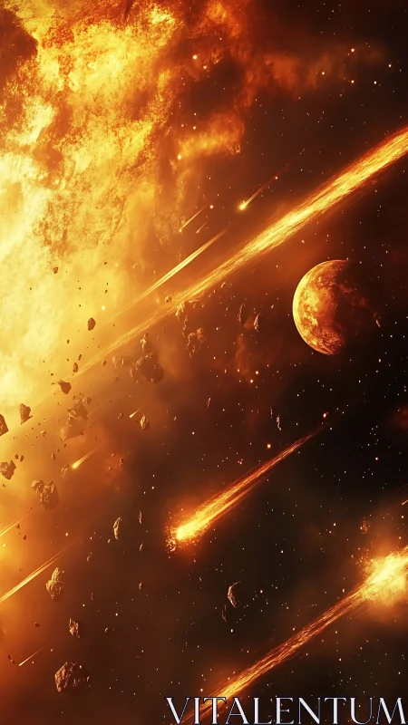 Solar Prominence Collision: Multi-Trajectory Impact Event with Planetary Debris.