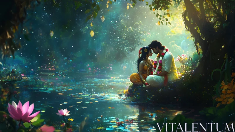 A Magical Moment: Two Hearts Blessed by Enchanted Nature.