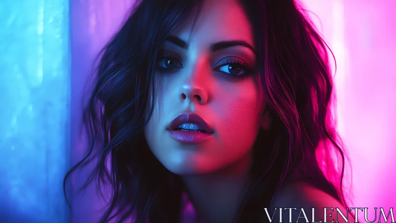 Neon bicolor portrait with cinematic magenta cyan rim lighting