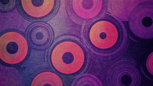 Retro concentric circles pulse across textured purple field.