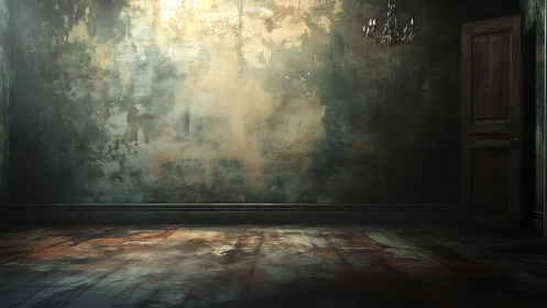 Moody abandoned room glows with eerie, cinematic light