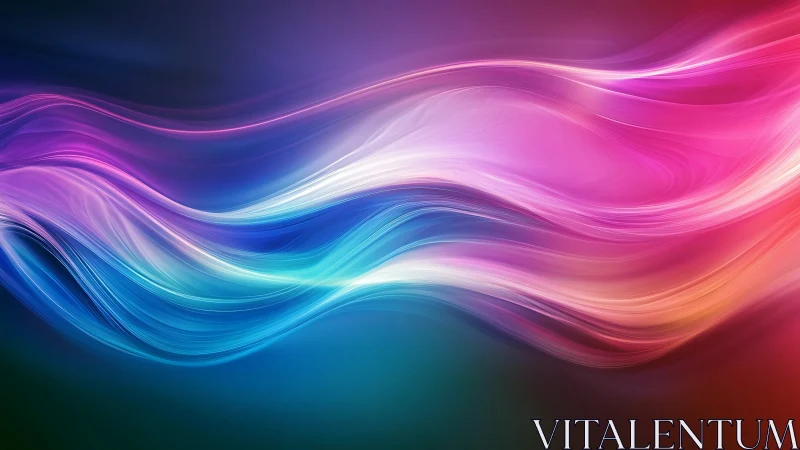 Soft rainbow waves drifting through glowing twilight.