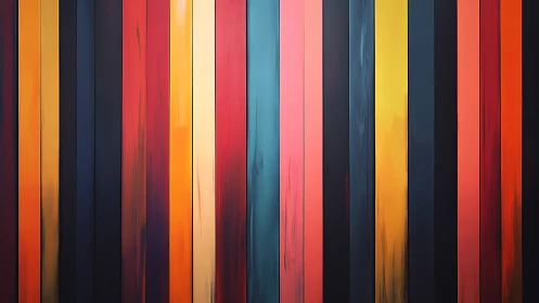Vertical chromatic stripes form a balanced abstract color field
