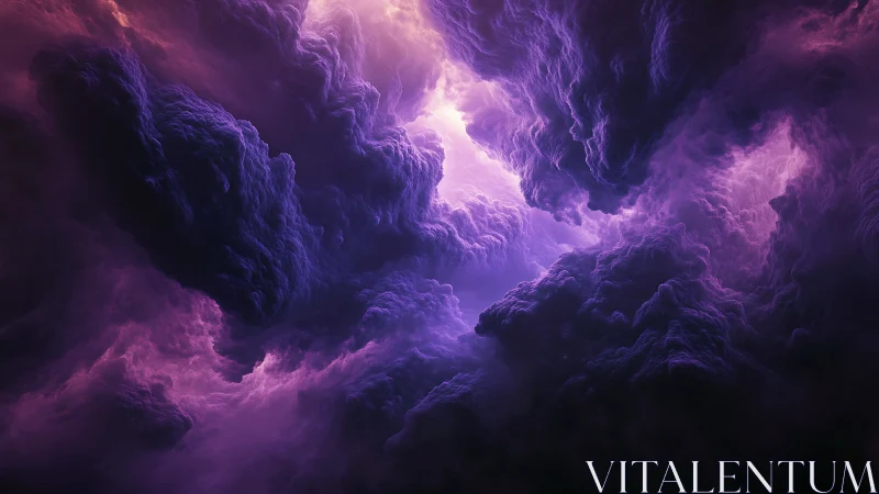 Volumetric violet storm clouds rendered with deep atmospheric scattering