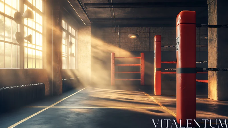 Industrial Boxing Gymnasium with Sunlit Interior