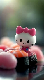 Hello Kitty's Sweet Sushi Moment: A Bow-Topped Dreamer.