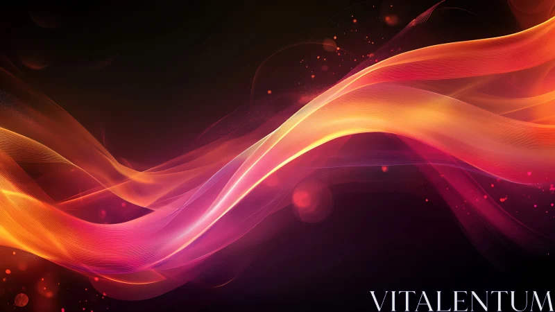 Luminescent Flow: Dynamic Pink and Gold Light Waves.