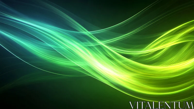 Neon light streaks form sweeping green and cyan energy waves.