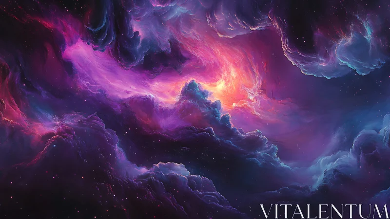 Spectral nebula vortex with high dynamic chromatic gradients.