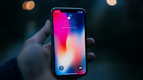 Midnight Magic: Smartphone Glowing in Twilight Shadows