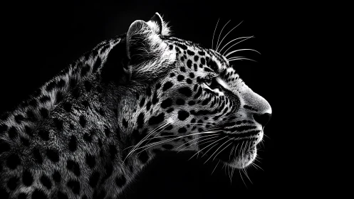 Spotted Majesty Turns with Whiskers Catching Light