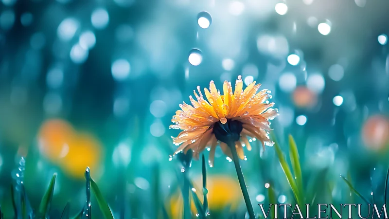 Golden Bloom Kissed by Rain and Light.