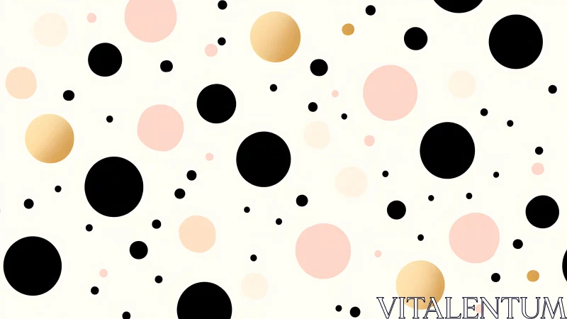 Chic polka constellation in blush, black and soft gold.