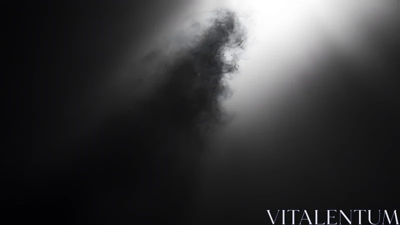 Volumetric smoke column rendered in high contrast backlight
