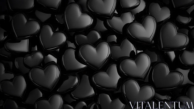 Monochromatic Heart Forms: Sculptural Three-Dimensional Rendering Study.