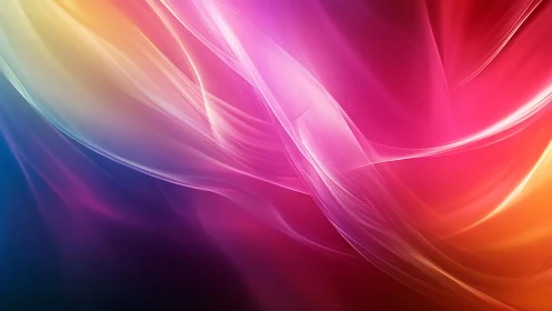 Shimmering waves of color flow gently across a glowing sky