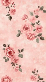 Pink Roses on Soft Textured Background
