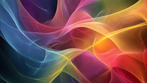 Multicolor translucent waveforms with fine filament textures