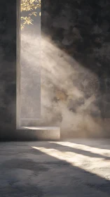 Volumetric daylight through monolithic concrete aperture.