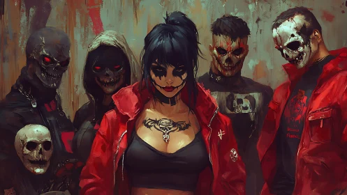Crimson-clad misfits claim the alleyway with masked menace