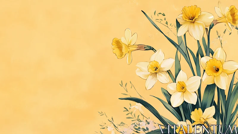 Golden Daffodils Dance in Spring's Luminous Embrace.