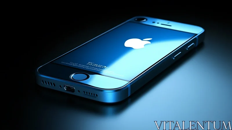 iPhone 5 Blue Aluminum Case with Illuminated Display and Chrome Bezel