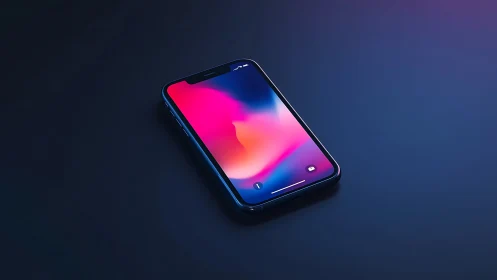 Premium smartphone displaying vibrant gradient wallpaper design.
