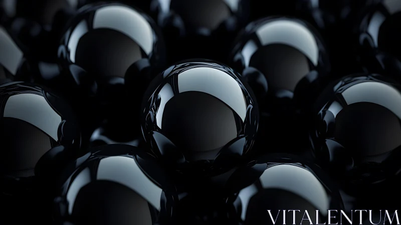 Gentle gleam of midnight spheres in quiet close-up study.