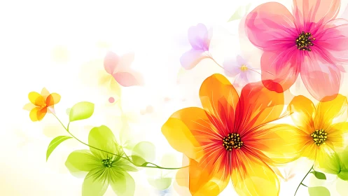 Floral arrangement depicting multi-colored cosmos and dahlias with gradient petals