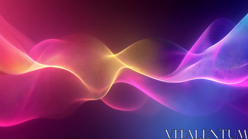 Colorful luminous waves drifting through a twilight glow.