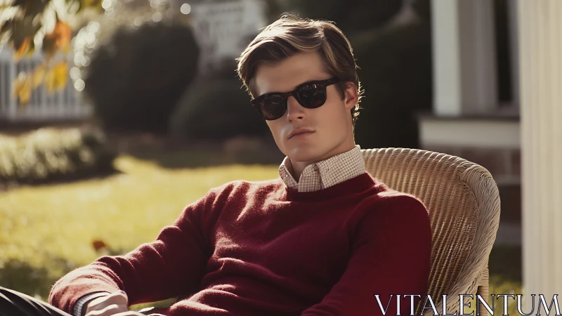 Sunlit sweater coolly negotiates an autumn afternoon