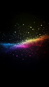 Diagonal spectrum dust trail cuts darkness with color