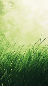 Soft morning light drifting through whispered green grass.