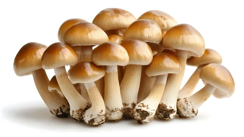 Golden mushroom cluster standing like a tiny forest chorus.