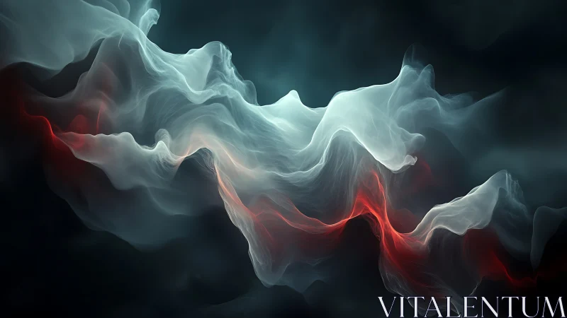 Volumetric spectral plumes in turbulent red white fog field.