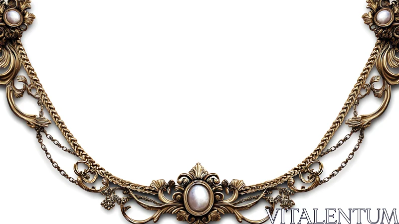 Ornate vintage necklace creates a regal, open frame border