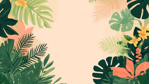 Soft tropical leaves framing a calm sunlit daydream.