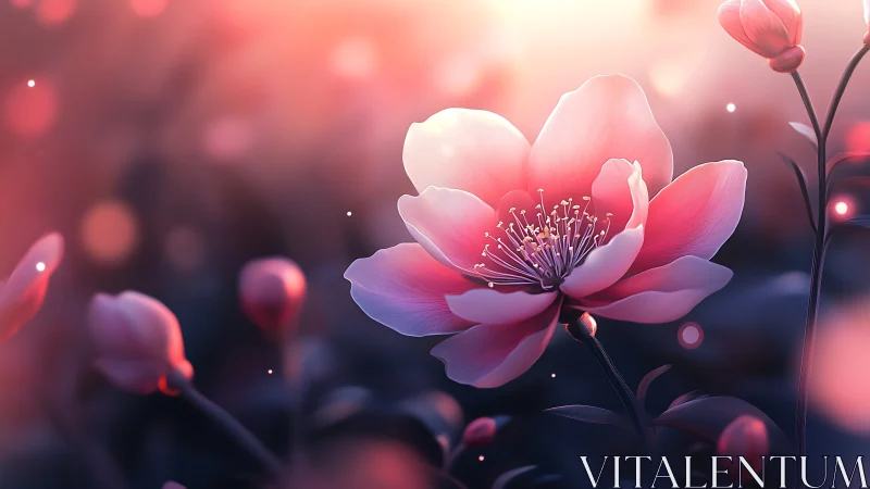 Luminous Bloom Pirouettes Through Violet Dreamlight