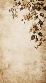 Faded garden corner whispering on antique paper skies.