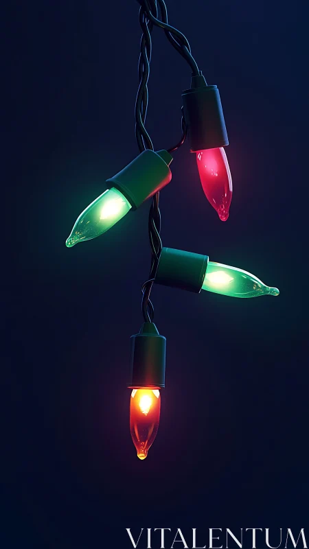 Colored incandescent string bulbs emit soft directional glow