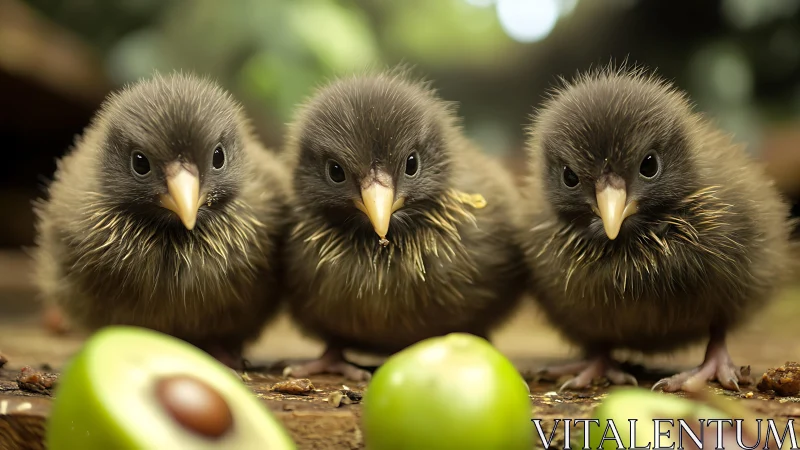 Three Bald Eagles with Avocados: Macro Wildlife Portrait Study.