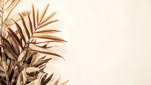 Sunlit palm fronds lean into a dreamy sepia hush