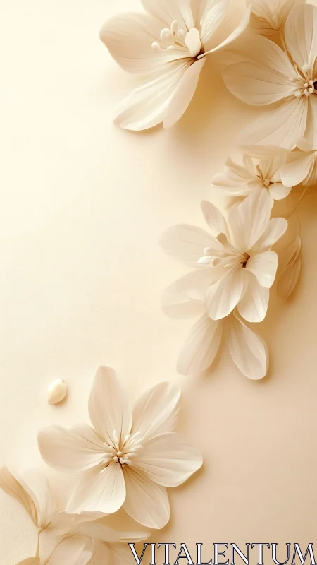 Cream Botanicals: Ethereal Floral Composition.