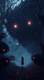 Child of midnight stands before the forest of hungry eyes.