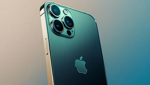 Premium smartphone features triple camera array.