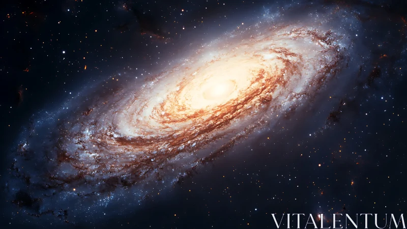 Gentle spiral galaxy glowing softly in the quiet dark sky.