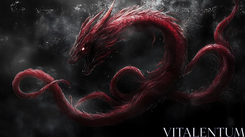Bloodstorm serpent coils through smoke and void-born shadow.