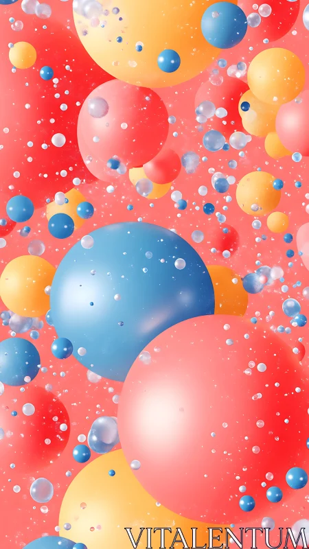 Color spheres drift through coral field with glossy gradients.